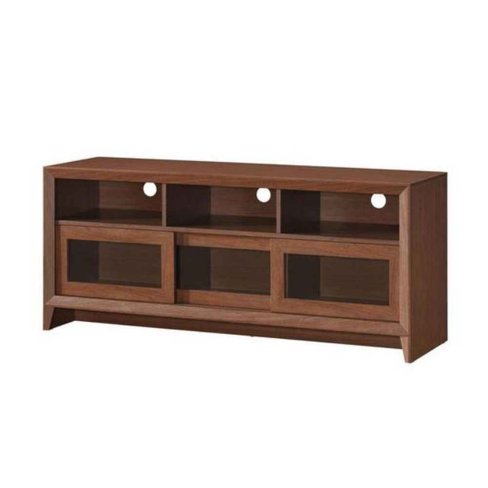 Urban Designs Modern TV Stand with Storage For TV Up To 60 - Hickory