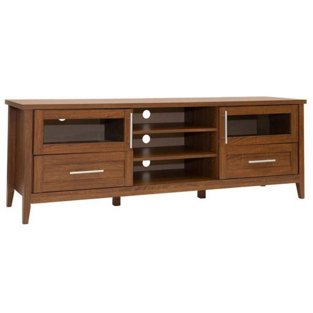 Urban Designs Modern TV Stand with Storage For TV Up To 75 - Oak