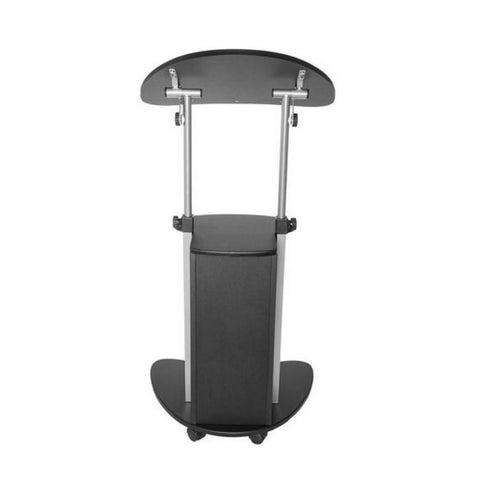Urban Designs Sit-to-Stand Rolling Adjustable Laptop Cart With Storage - Black