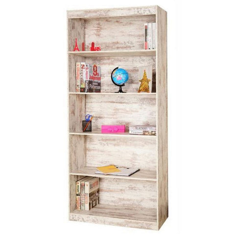Urban Designs Home 5 Shelf Bookcase - White Wash