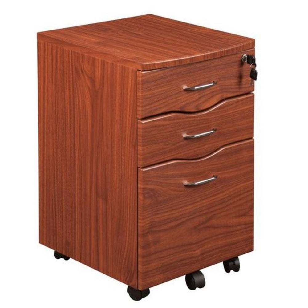 Urban Designs Rolling storage and File Cabinet - Mahogany