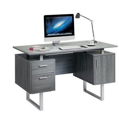 Deluxe Stylish Modern Grey Computer Desk with Storage